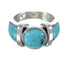 Silver Southwest Jewelry Turquoise Inlay Ring Size 4-1/2 AX90982